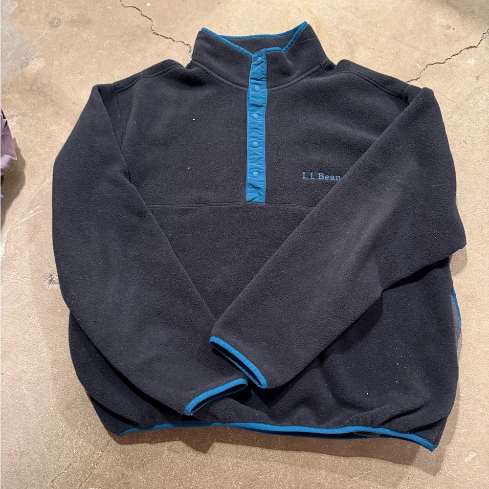 L.L. Bean Black Fleece with Blue Edge